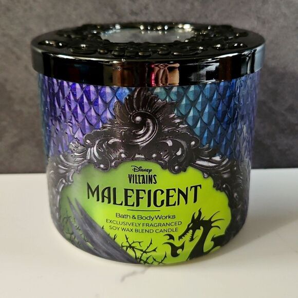 DISNEY VILLIANS x BATH & BODY WORKS Maleficent Holographic 3 Wick Candle NEW - Picture 3 of 9